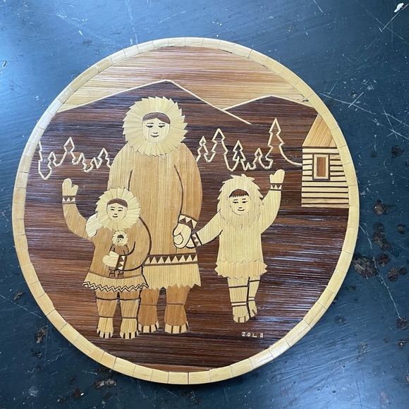 Rare Vintage Hay Mosaic‎ Art Matanuska Valley Alaska Plaque - Picture 1 of 4